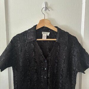 Vintage | Coldwater Creek | Scrunchy textured button up shirt